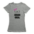 thumbnail image 1 of Pixel Nerd Girl Glasses Pink Ribbon Women's Sports Grey T-shirt, 1 of 1
