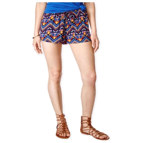 Stoosh Shorts Mini Décontractés à Cordon Imprimé pour Femmes, Bleu, Juniors, Très Petit