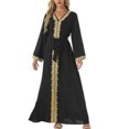 thumbnail image 5 of YHAJDS Women's Casual Dress,Long Sleeve Long Dress for Women Solid Color Round Neck Ankle Length Dress Elegant Casual Dress with Sleeves Comfortable Fall Dresses for Women, 5 of 5