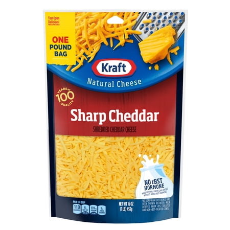 Kraft Natural Sharp Cheddar Shredded Cheese, 16 oz Bag