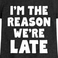 thumbnail image 3 of Instant Message - I'm The Reason We're Late - Toddler & Youth Girls Short Sleeve Graphic T-Shirt, 3 of 6