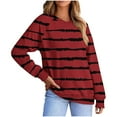 thumbnail image 3 of Tranfacy Longues Chemises à Manches pour Femmes, Chemises pour Femmes, Haut à Manches Longues pour Femmes Imprimé à Col en V avec Manches Raglan, Chandail Décontracté pour Tenues de Mode Automnales Quotidiennes, 3 of 5