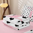 thumbnail image 5 of Manfei 3D Alphabet Print C Zipper Full Size Comforter Sets with Fitted Sheet and 2 Pillowcases,Pink Girly Bowknot Zipper Bedding Set,Pink Reversible,4pcs, 5 of 7