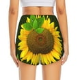thumbnail image 4 of Uemuo Sunflower3 Pattern Women's Athletic Shorts High Waisted Running Shorts with Liner Pockets Gym Elastic Workout Shorts-XX-Large, 4 of 9