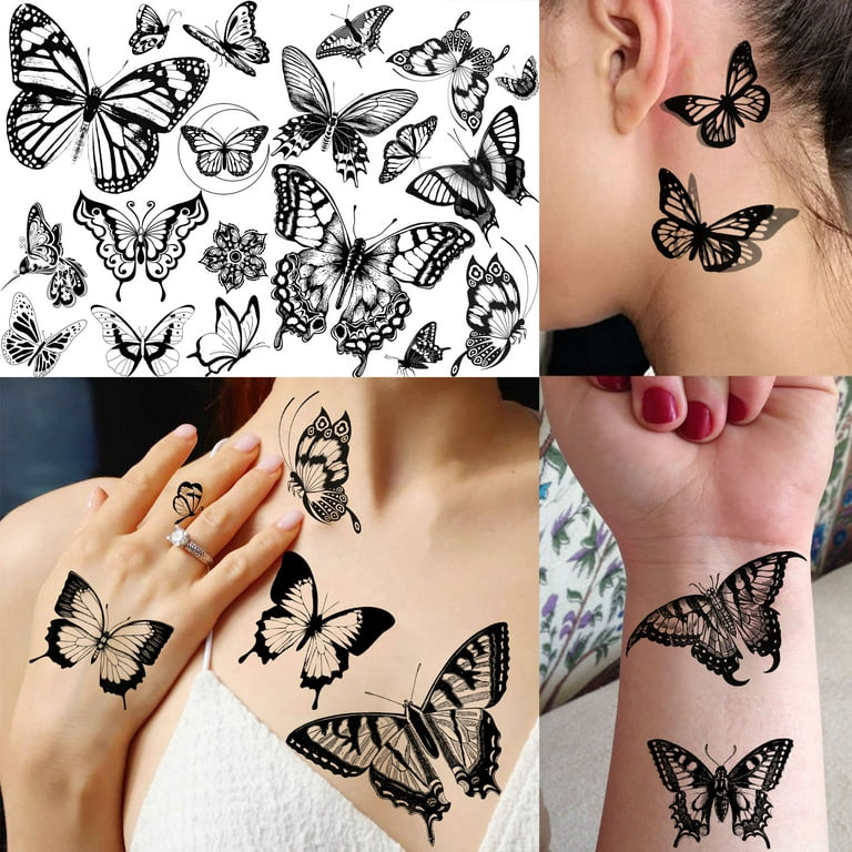 Temporary Fake Butterfly Tattoos - 5 Sheets – Premium Temporary