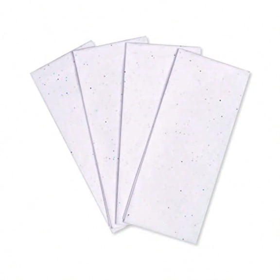 Sparkly White Gift Tissue Paper with Iridescent Dots 4 Sheets 20 in. x 26 in. - Ideal for Gift Bags Weddings Showers and More