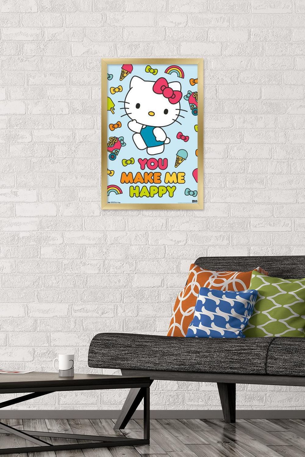 Hello Kitty - Happy Wall Poster, 22.375" x 34"