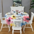 thumbnail image 2 of Pioneer Flower Round Tablecloth 60" X 60",Wrinkle Wipeable Table Cloth for Kitchen Dining Room Picnic Patio Party, 2 of 6