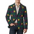 thumbnail image 3 of oqasdz Carnival Suit Jacket for Men Print Corduroy Jacket Style for Celebration Comfort Loose Fit Sport Coat Travel Party Business Formal, 3 of 4