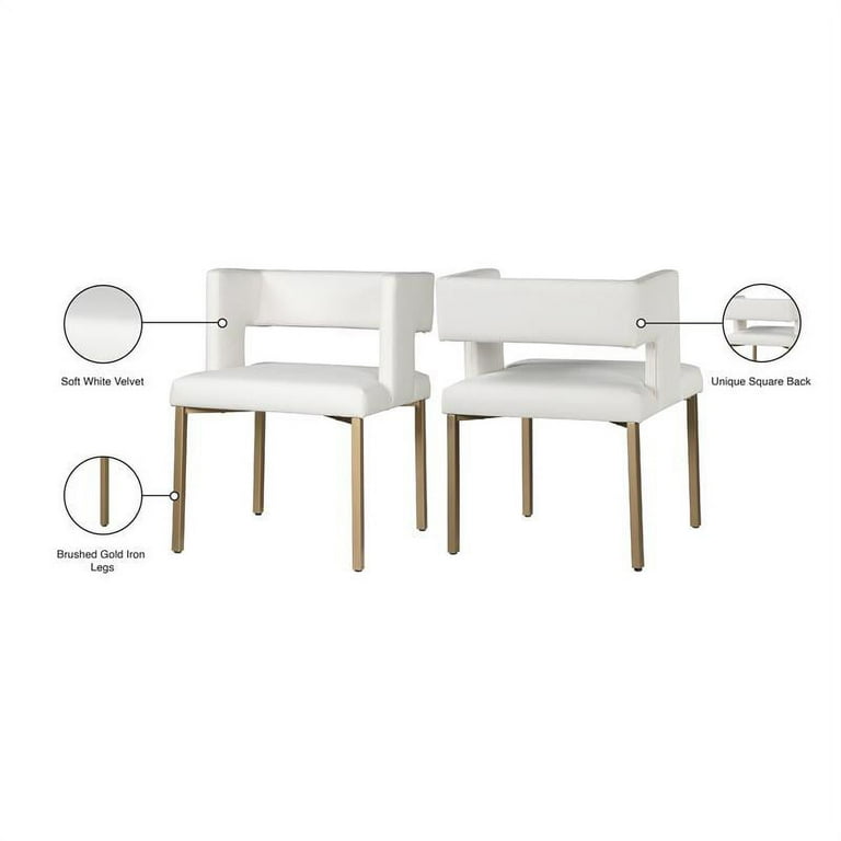 Meridian Furniture Caleb Faux Leather Dining Chair - Gold Meridian Furniture Caleb Faux Leather Dining Chair - Gold
