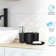 thumbnail image 5 of Djiypn Matte Black Bathroom Accessories Set, 4 Pcs Glass Bathroom Accessory Set, Soap Dispenser, Toothbrush Holder, Tumbler And Soap Dish, Bathroom Sink Set for Modern Home Décor, 5 of 8