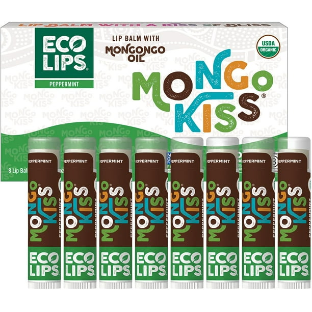 Set de bálsamo labial Eco Lips Mongo Kiss Peppermint, paquete de 8