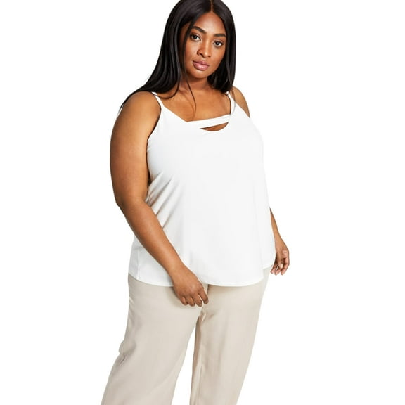 MSRP $50 Bar III Women Plus Size Zip-Back Halter Tank Blouse  Size 2X (DEFECT)