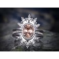 thumbnail image 5 of HeartsAndYou 2ct Natural Peach Morganite Halo Solitaire Ring and Guard 14k SOLID White Gold, 5 of 9