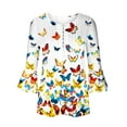 thumbnail image 4 of T-Shirt à Manches Courtes à Col en V à Imprimé Floral pour Femmes Coffee L, 4 of 5