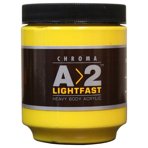 Chroma A2 Art Students' Acrylic, 250ml Jar Cadmium Yellow Medium, Hue