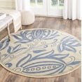 thumbnail image 2 of Safavieh Courtyard Crystal Floral Indoor/Outdoor Area Rug, Natural/Blue, 5'3" x 5'3" Round, 2 of 9