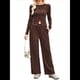 thumbnail image 2 of Conjunto de Chándal de 2 Piezas para Mujer, con Pantalones Acampanados de Yoga y Mangas Largas, Estilo Casual, A Juego. Color Café M, 2 of 9