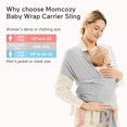 thumbnail image 4 of YADALA Baby Wrap Carrier, Stretchy Air-Mesh Fabric Baby Wrap Carrier, Adjustable Baby Carrier Sling for Newborns up to 50 lbs, 4 of 8