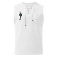 thumbnail image 3 of YOTMKGDO Tank Tops Men, Mens Sleeveless Tee Shirts, Male Spring and Summer Tops Casual Sports Sleeveless Top Vest Painting Fitness Muscle Tank Top, Mens Pocket Tee Shirts, 2# White, XXL, 3 of 4