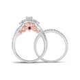 thumbnail image 4 of FB Jewels 14kt Two-tone Gold Round Diamond Bridal Wedding Ring Band Set 1 Cttw, 4 of 4
