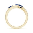 thumbnail image 2 of ANGARA Natural Three-Stone Pear Sapphire Criss-Cross Ring in 14K Yellow Gold for Women (Size-6x4mm) | September Birthstone, Birthday, Anniversary, Jewelry Gift for Women | Natural Blue Sapphire Ring, 2 of 8