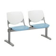 thumbnail image 2 of KFI Studios KOOL 2 Seat Reception Bench, White Back, Sky Blue Seat, 2 of 5