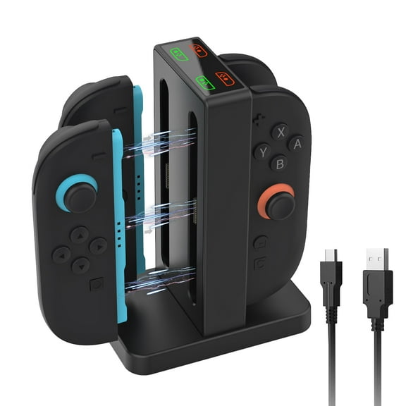 joypad charging stand suitable for switch2 gamepad charging base, Joy-Pad charging base with sound alarm and charging indicator light, including USB C-type charging cable