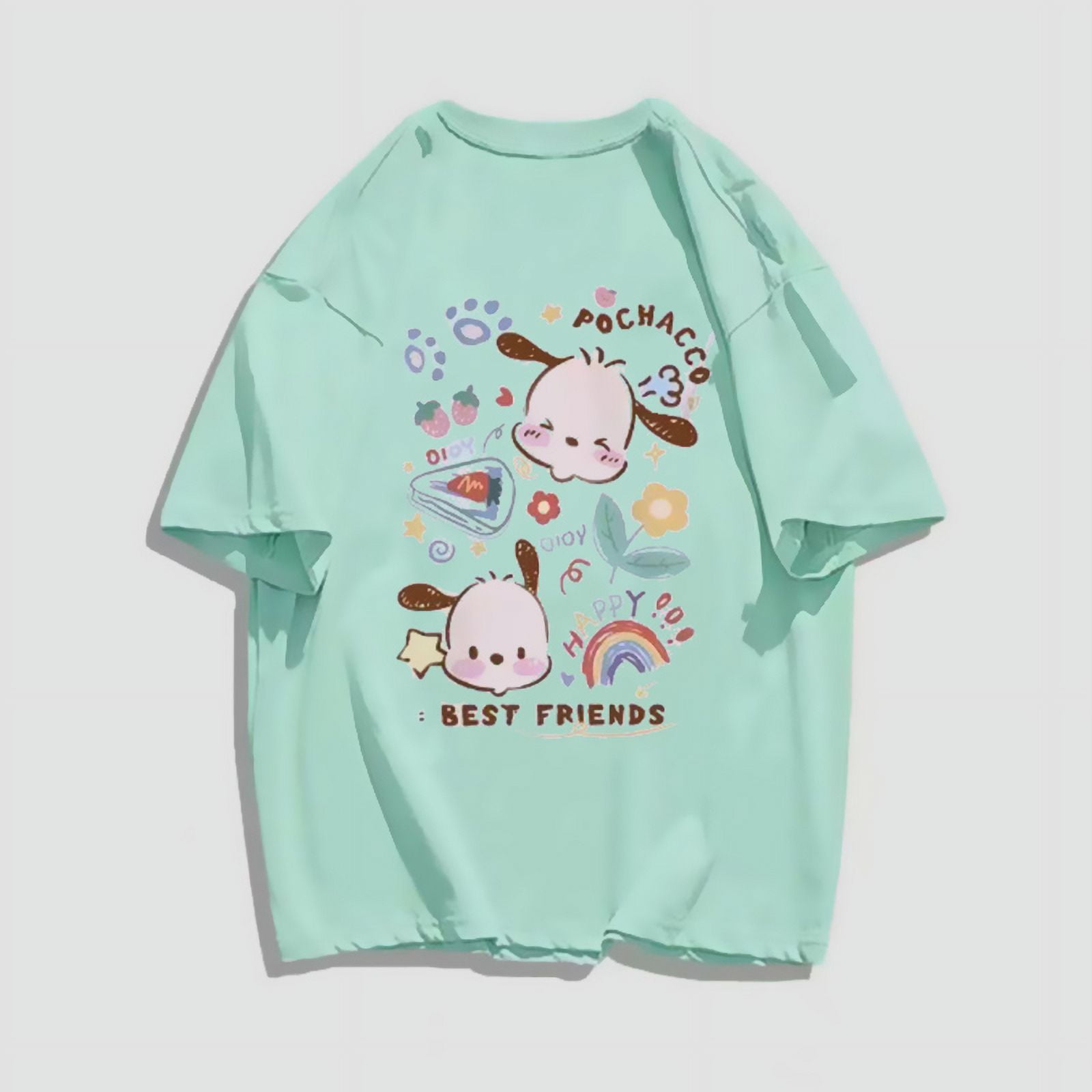 camisetas-kawaii-sanrio-kuromi-pochacco-cinnamoroll-my-melody-harajuku