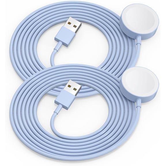 PM 2Pack Blue for Apple Watch Charger USB Magnetic Wireless Fast iWatch Charger Portable Compatible with iWatch Ultra/Series 9/8/7/6/SE/SE2/5/4/3/2/1-[3.3FT]