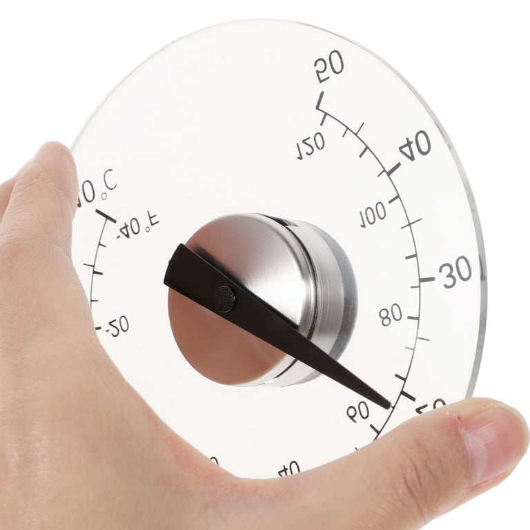 Analogue window thermometer made of stainless steel