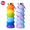 Rainbow Color Tie-Dyed blue-purple, variant on Collapsible Silicone Travel Cup 2-Pack with Lid, Food-Grade Foldable Portable Outdoor Drink Cup, Reusable Space-Saving Camping Water Cup for Hiking, Gym, Travel, Tie-Dye Color Series