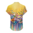 thumbnail image 5 of ATENAR T Shirts for Women Casual V Neck Womens Shirts Printed Tee Yellow XL, 5 of 6