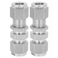 thumbnail image 1 of 2Pcs Compression Bulkhead 316 Stainless Steel Double Ferrule Fitting Connector AccessoryФ10, 1 of 1