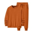 thumbnail image 4 of Nokdvo Mens Sweat Suits Crewneck Long Sleeve Athletic Suits Solid Color Stretchy Tracksuits with Pockets Jogging Casual Athletic Outdoor Fashion Sweatshirt and Sweatpants,Saffron XL, 4 of 4