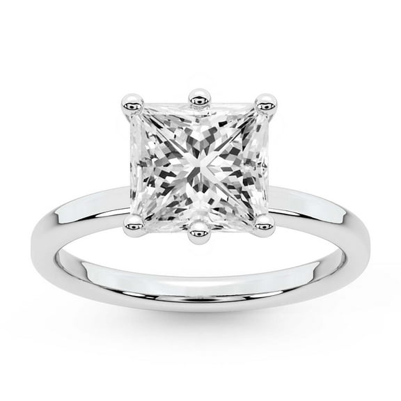 IGI Certified 3 Carat Princess Shape Lab Grown Diamond Engagement Ring | 14K White Gold |Solitaire Lab Diamond Ring | FG-VS1-VS2 Quality Friendly Diamonds