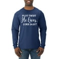 thumbnail image 1 of Wild Bobby Plot Twist He Lives Luke 24:23 Inspirational/Christian Men Long Sleeve Shirt, Navy, 3X-Large, 1 of 5