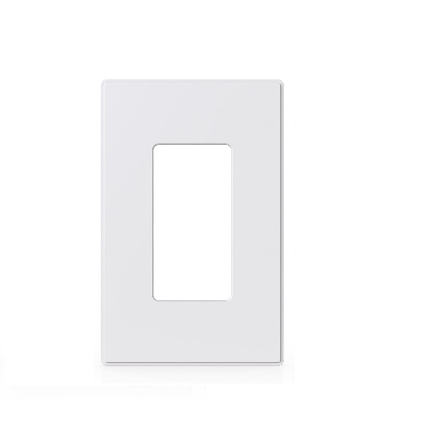 Hyper Tough 1-Gang Screwless Wall Plate for Standard Decorator Devices, Mid-Size, White