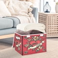 thumbnail image 4 of Iauyy Large Storage Box with Lid - Foldable Home Storage Bins for Clothes Toy Holiday Decor, Floral Pattern (42*32*30cm), 4 of 6