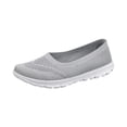 thumbnail image 2 of HTHLVMD Breathable Comfort Sneakers, No-Tie Casual Shoes, Lightweight Everyday Footwear, Women's Slip On Walking Knit Loafer Flat Sneaker for Women Lightweight Breathable Walking Shoes, Light Gray 7, 2 of 5