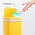 thumbnail image 5 of Nine Stars - Trash can - rectangular - motion sensor lid - 3.2 gal - plastic - yellow, 5 of 5