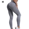 thumbnail image 4 of Jumpingount Pantalones deportivos de Yoga para mujer, cintura alta, realce, forma de sonrisa, mallas de cadera, correr, Fitness, gimnasio, Yoga, Pijama gris claro M, 4 of 6