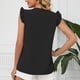 thumbnail image 4 of Blusas de encaje con escote en V para mujer, blusa de verano con encaje con escote en V para mujer, blusa de gasa con escote en V para mujer, diseño de última generación, 4 of 6