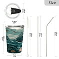 thumbnail image 3 of 11oz Stainless Steel Tumbler with Straw, Double Wall Insulated Travel Tumbler Elegant Nautical Scene, 3 of 7