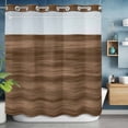 thumbnail image 2 of Farm Brown Wooden Texture No Hook Shower Curtain with Snap in Liner Countryside Wood Grain Barn Theme Waterproof Bathroom Shower Curtain with See Through Top Window for Bathtub 72" x 78", 2 of 9