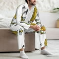 thumbnail image 7 of Honeii Gnome Sweet Honey Pattern Mens Pajamas Set,2pcs Men's Lounge Long Sleeve Sleep Shirt and Pajama Bottoms Sleepwear Set,Mens Pjs Sets-Small, 7 of 7