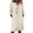 Beige, variant on ChaoHeng Womens Dresses Solid V Neck Long Sleeve Knee High Casual Summer for Red S