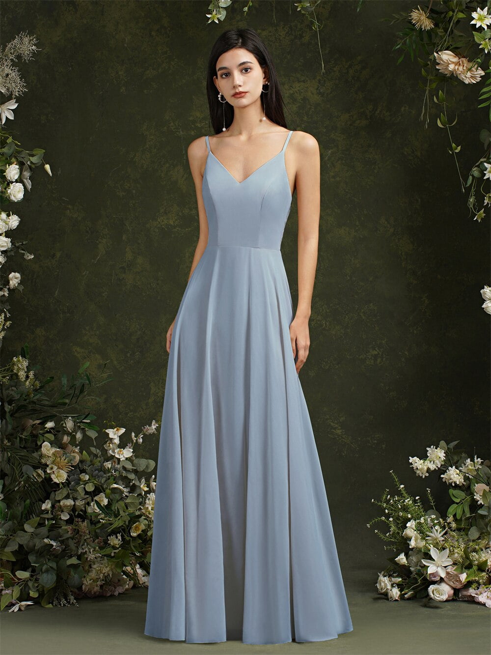strapless open back dress Beautiful Long Black V-neck Mermaid Prom Dress with Beadings and Lace –  misshow.com main image 1