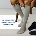 thumbnail image 6 of SmartKnit Seamless AFO Interface Socks - 3 Pack, White/Grey, Adult Regular, 6 of 7