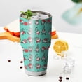 thumbnail image 3 of 30oz Turquoise Christmas Gnome Pattern Tumblers Stainless Steel Tumbler with Lid and Straw,Vacuum Insulated Double Wall Travel Tumbler Cups Mug with Cleaning Brush for Coffee,Tea, 3 of 7